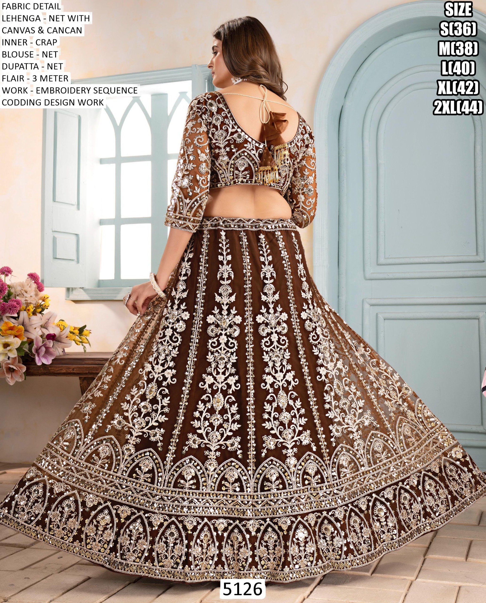 Party Wear Designer Semi - Stitched Lehenga Choli - Image 3