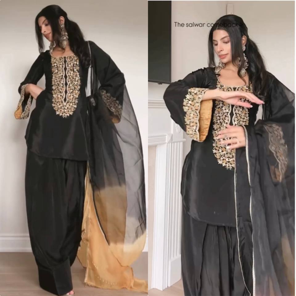 🦋 Đěsigner Party Wear Look top with farshi plazzo